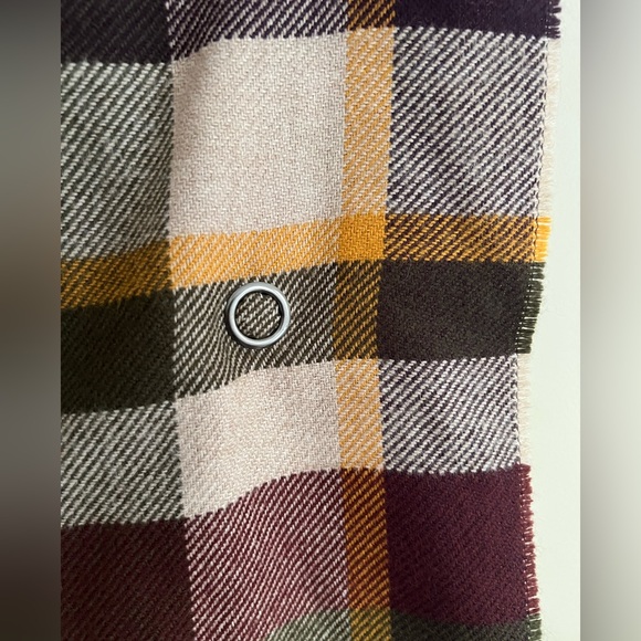 Womens V. FRAAS Plaid Poncho Sweater with Cowl Collar Tan Brown Green One Size - Picture 4 of 5